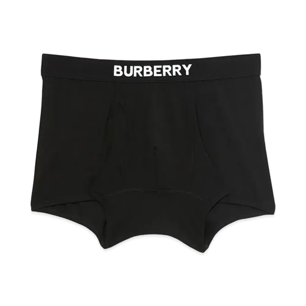 Burberry Logo Detail Stretch Cotton Boxer Shorts "Black"