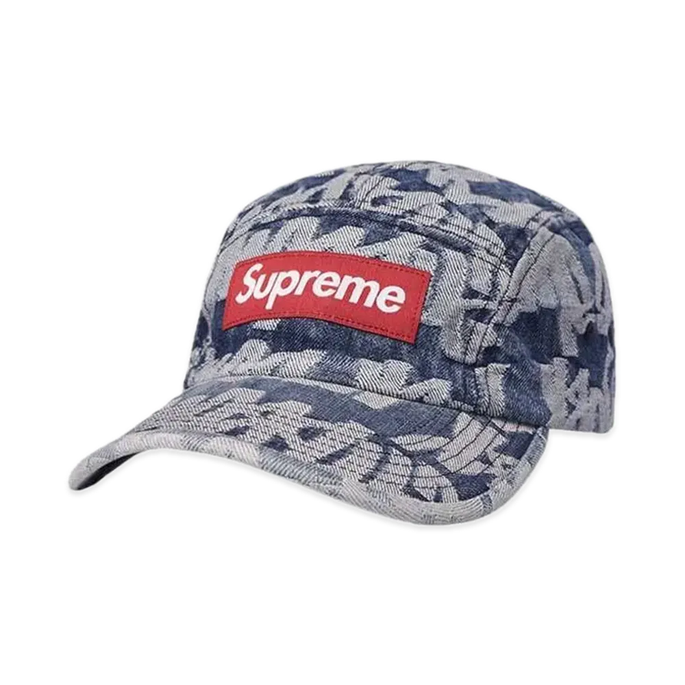 Supreme Fat Tip Jacquard Denim Camp Cap "Blue"