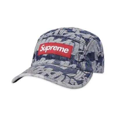 Supreme Fat Tip Jacquard Denim Camp Cap "Blue"