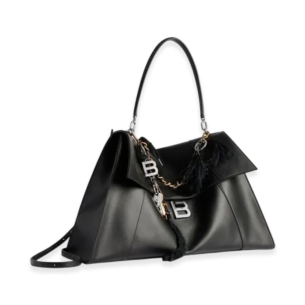 BALENCIAGA Hourglass Soft Handbag Large "Black"