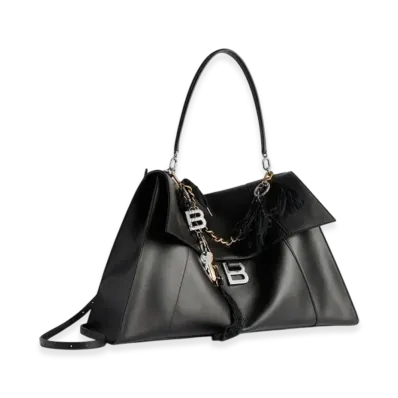 BALENCIAGA Hourglass Soft Handbag Large "Black"