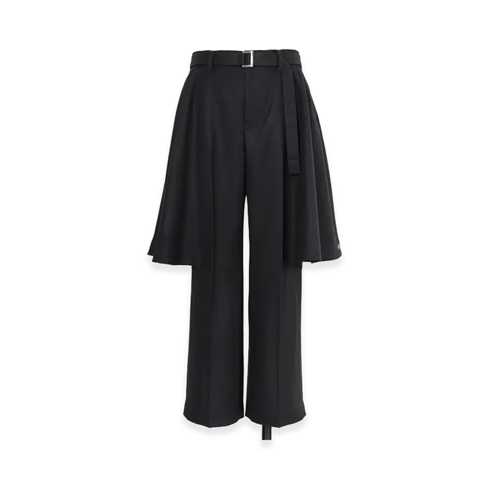 sacai Wool Flannel Pants "Black"