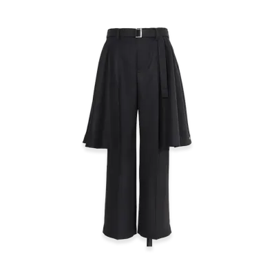sacai Wool Flannel Pants "Black"