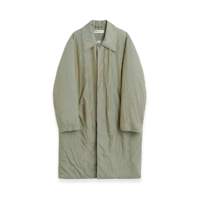 OUR LEGACY Blithe Coat "Shining Olive Crinkle Solaro"