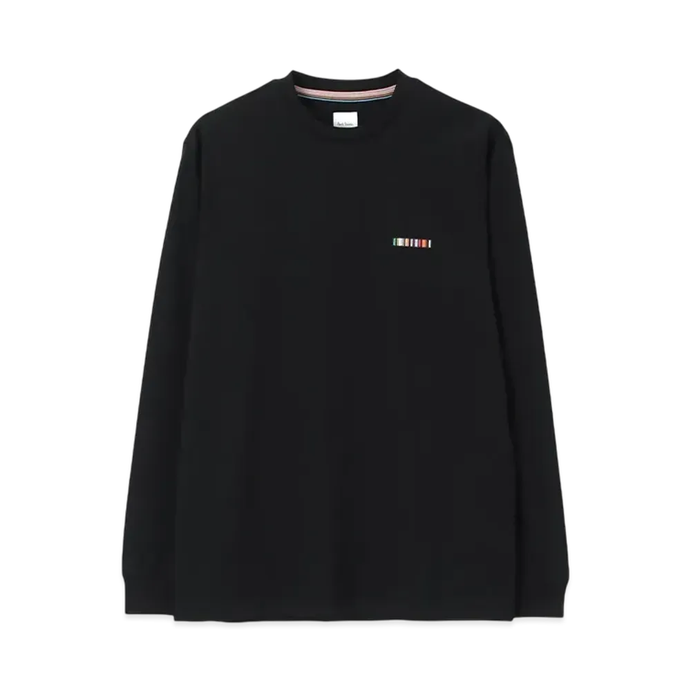 Paul Smith Signature Stripe Bar Long Sleeve Cut And Sew "Black"