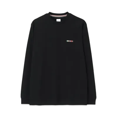 Paul Smith Signature Stripe Bar Long Sleeve Cut And Sew "Black"