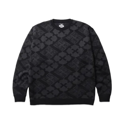 APHRODITEGANG Gakkin x Bud Spool Jacquard Crew Neck Sweater "Black"