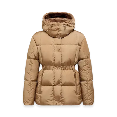 MONCLER Agneux Square-Quilted Hooded Short Down Jacket "Beige"
