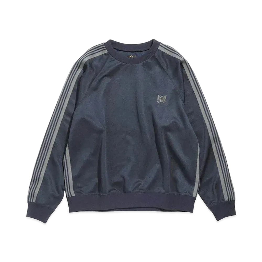 Needles TRACK CREW NECK SHIRT - POLY SMOOTH "Vavy"
