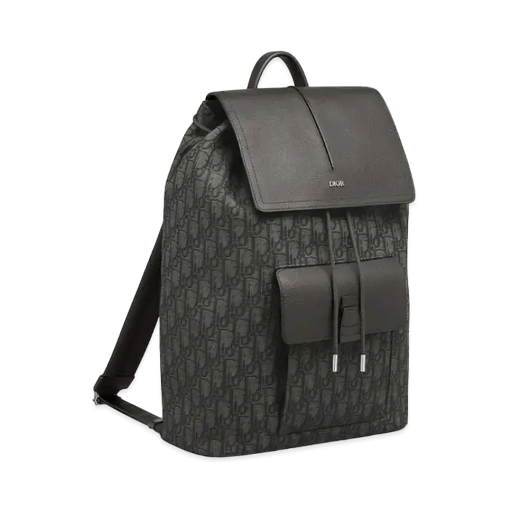 Dior Motion Backpack Dior Oblique Jacquard & Grind Calfskin "Black"