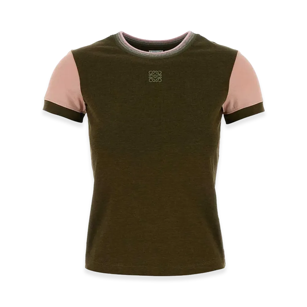 LOEWE Women's Cotton Blend Tee "Olive Green"