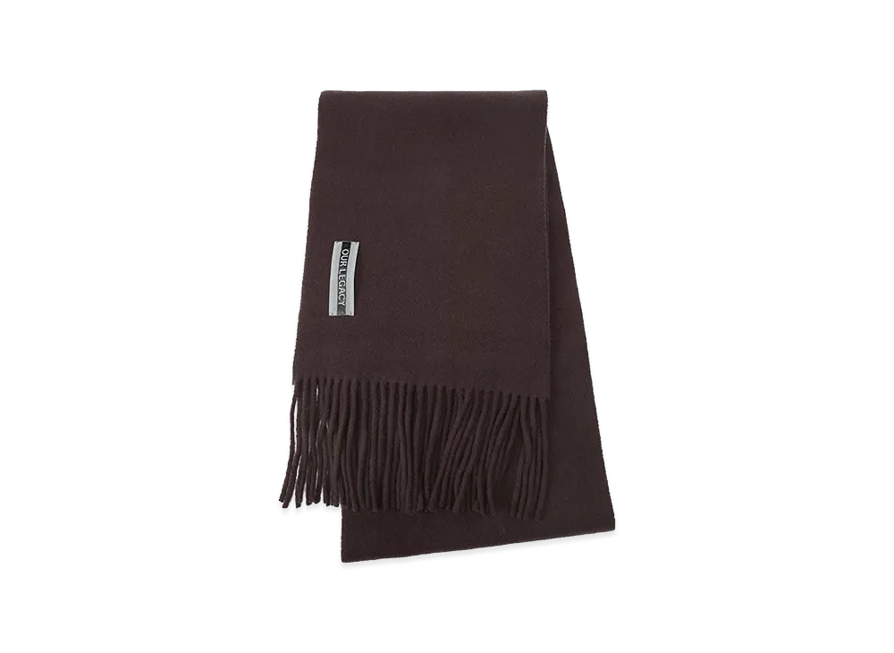 OUR LEGACY Wool Logo Fringed Scarf Estate "Brown"