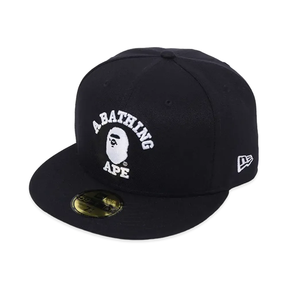 A BATHING APE x NEW ERA Glow In The Dark College 59Fifty Cap "Navy"