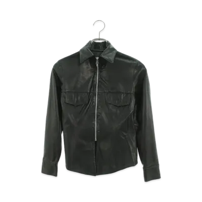 Chrome Hearts Dagger Zip Shirt Leather Jacket "Black"