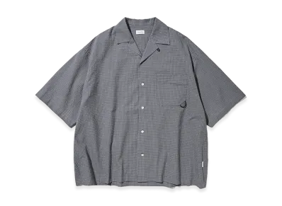 CLESSTE Mini Check Open Collar S/S Shirt "Blue/White"