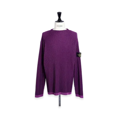 Stone Island Contrast Knitting Funnel Neck Sweater "Purple"