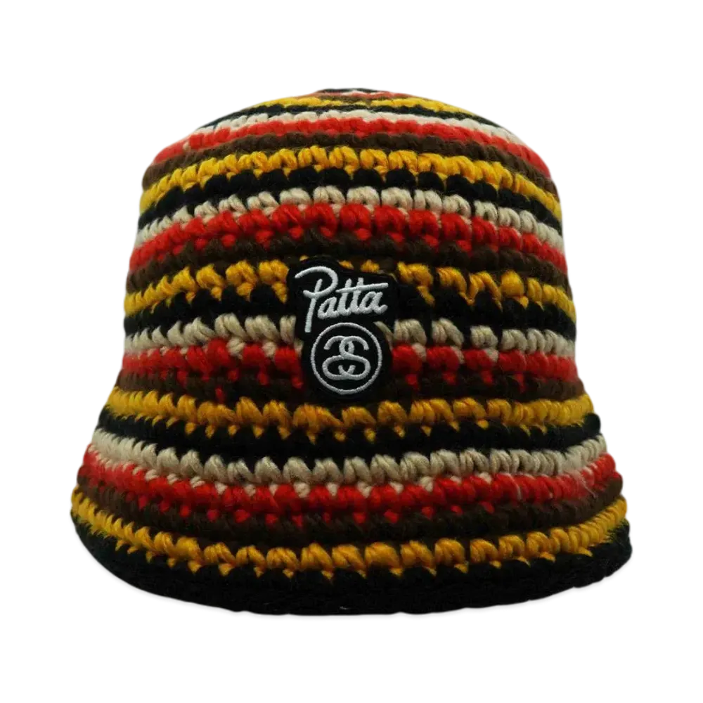 Stussy x Patta Striped Knit Bucket Hat "Multi"