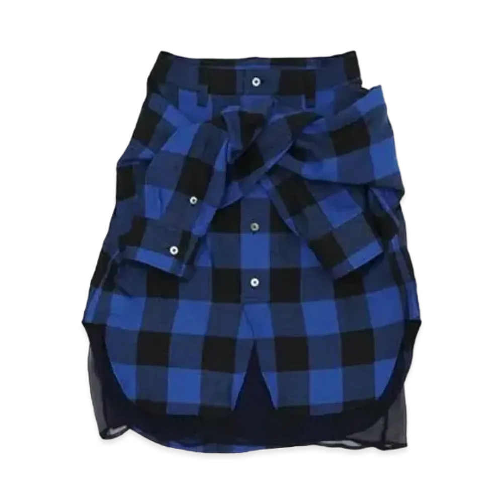 FACETASM Buffalo Check Sleeve Skirt "Blue Check"