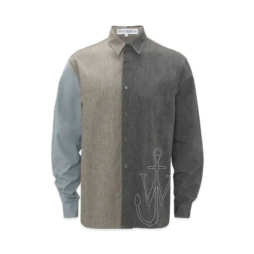 JW ANDERSON Classic Fit Patchwork Shirt "Grey"