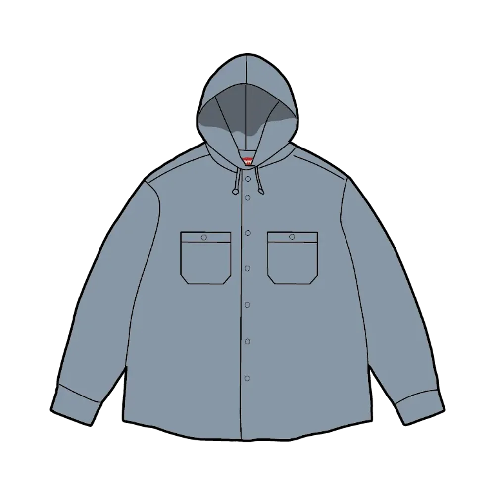 Supreme Hooded Denim Shirt "Washed Indigo"