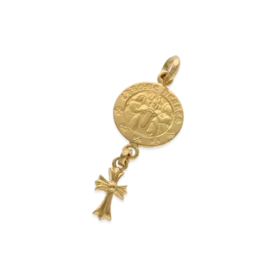 Chrome Hearts 22K Angel Medal W Baby Fat Charm "Yellow Gold"