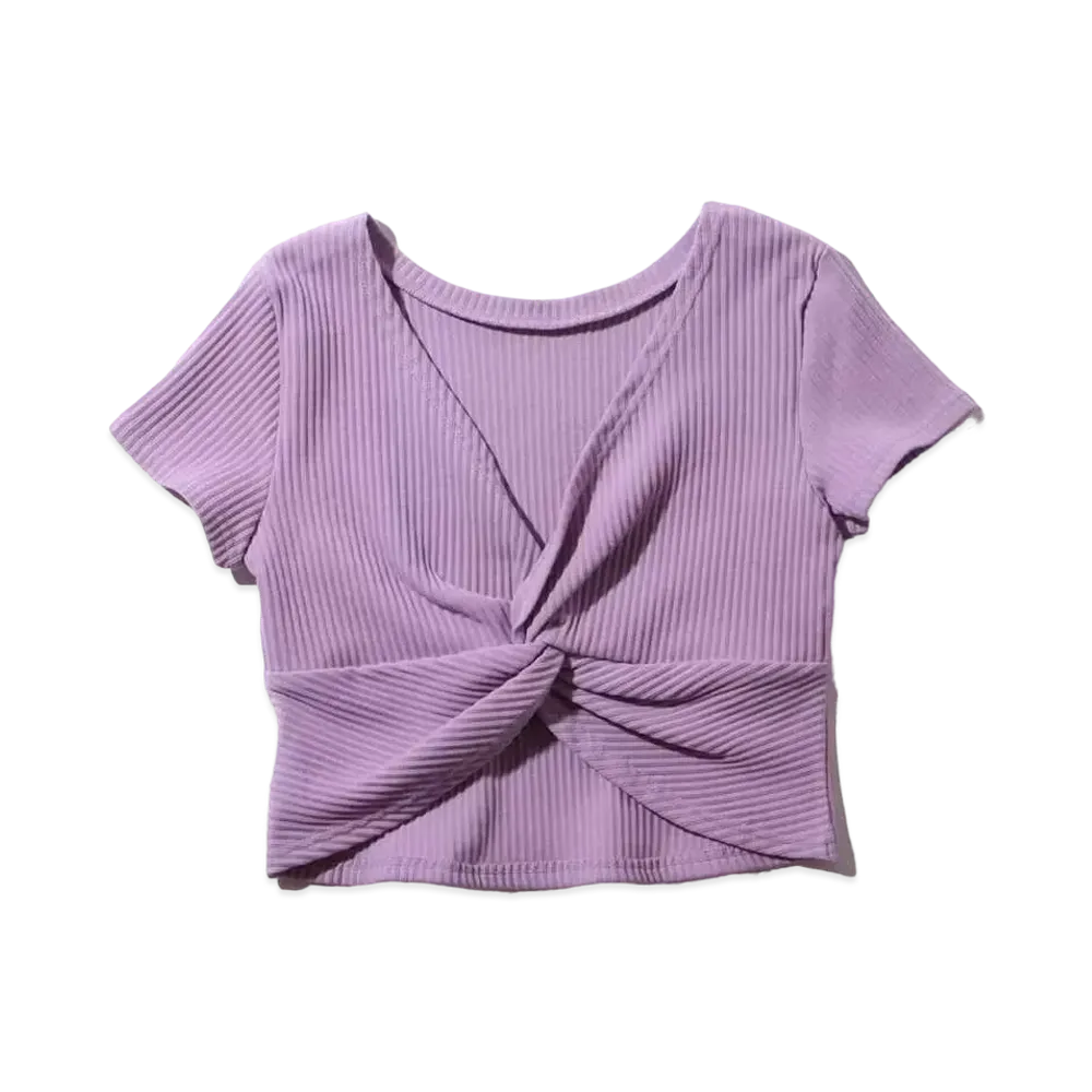 atmos pink Rib Pleated Twist T-Shirt "Lavender"