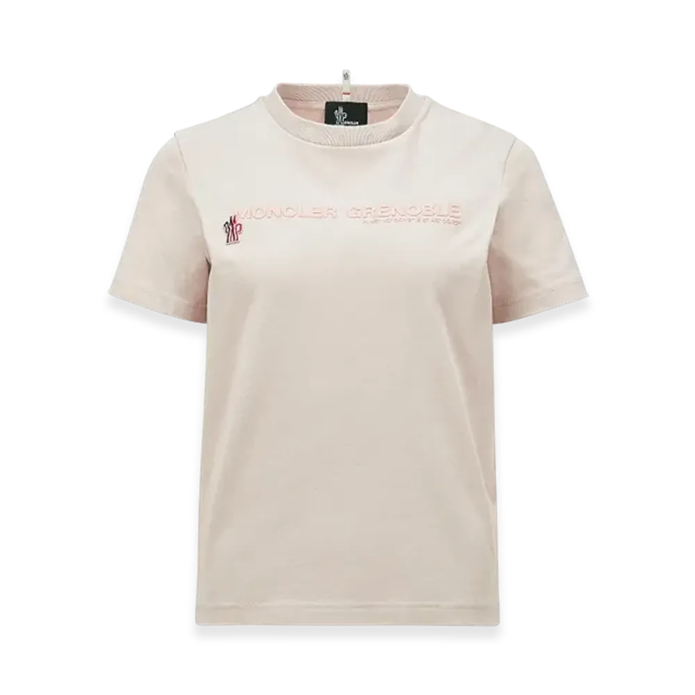 MONCLER Logo Cotton T-Shirt "Light Pink"