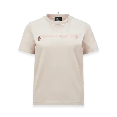 MONCLER Logo Cotton T-Shirt "Light Pink"