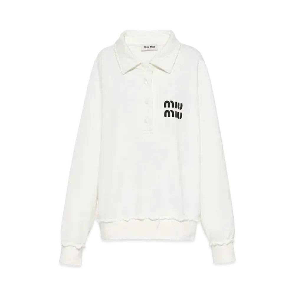 MIU MIU ミュウミュウ　ポロスウェット ミュウミュウ コットン ポロスウェットシャツ 
