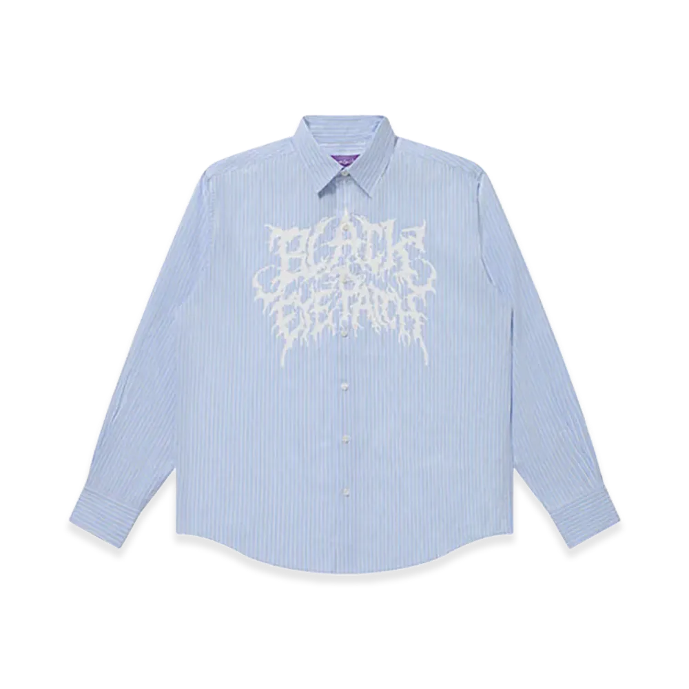 BlackEyePatch Grindcore Logo Striped L/S Shirt "Blue"
