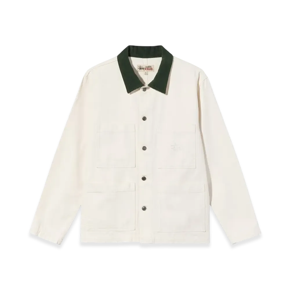 Stussy Corduroy Collar Canvas Chore Jacket "Bone"