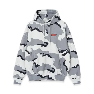 BoTT Henley-neck Camo Hoodie "Grey"