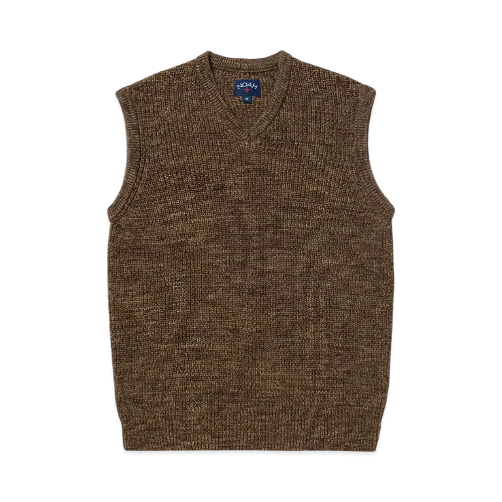 Noah Twisted Yarn Sweater Vest "Tan/Brown"
