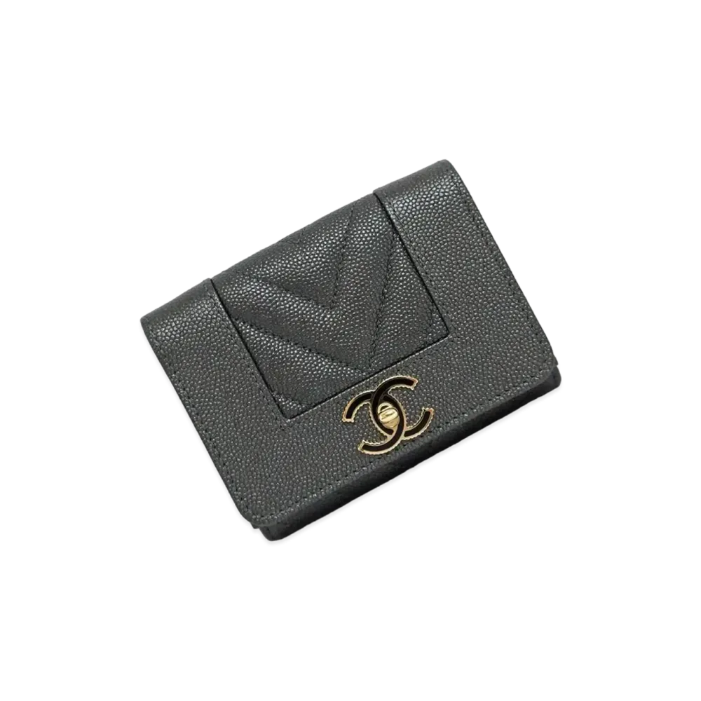 CHANEL Mademoiselle Small Leather Wallet "Black"