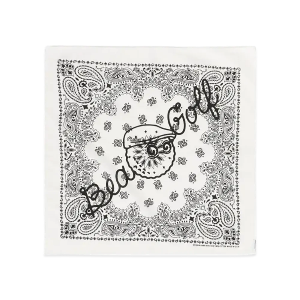 BEAMS x MALBON GOLF Exclusive Paisley Bandana "White"