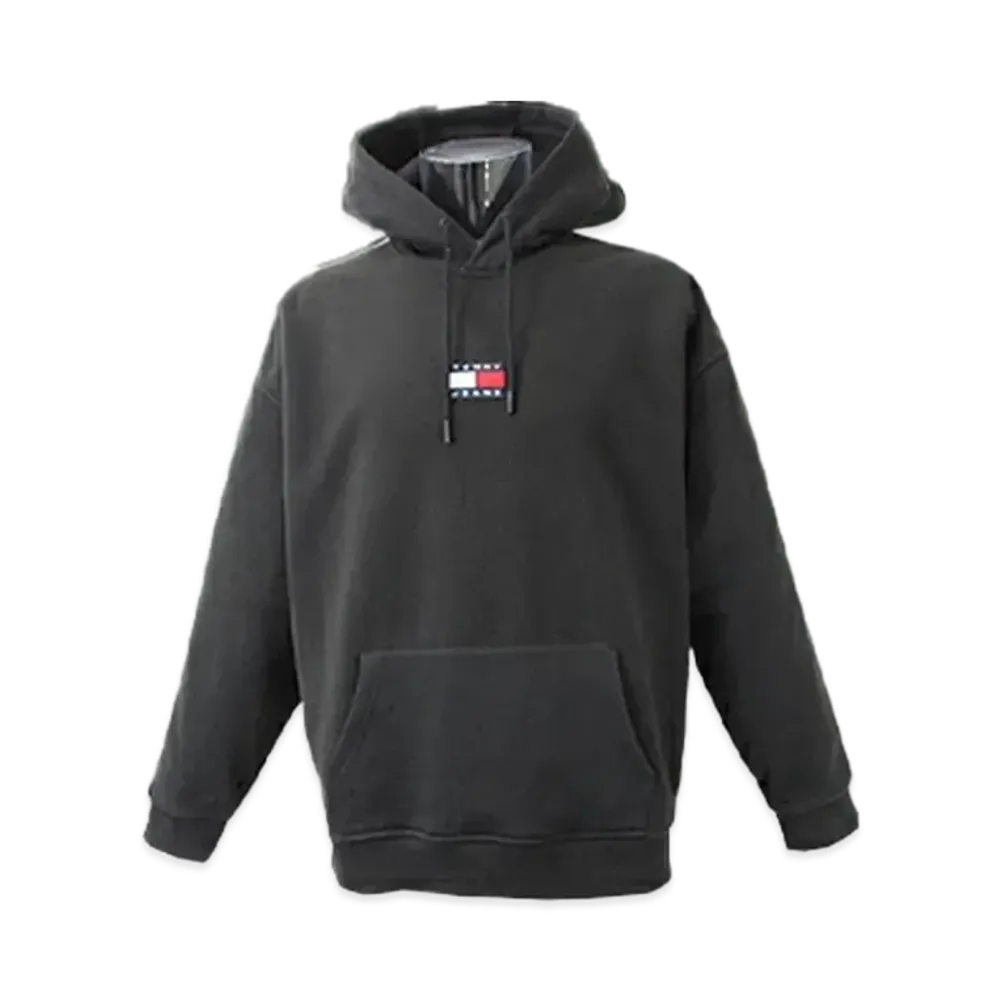 TOMMY JEANS Badge Fleece Pullover Hoodie Eu Model "Black"