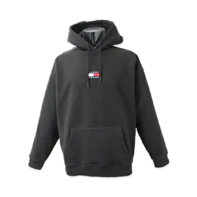 TOMMY JEANS Badge Fleece Pullover Hoodie Eu Model "Black"