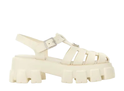 PRADA Women's Ivory Rubber Sandals "White"