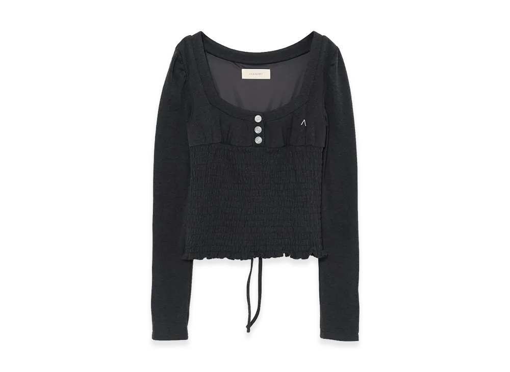 ANDMARY Women's Tia Shirring Tops "Gray"
