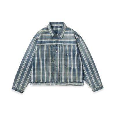 A.PRESSE No.213 Indigo Palaka Denim Jacket "Indigo"