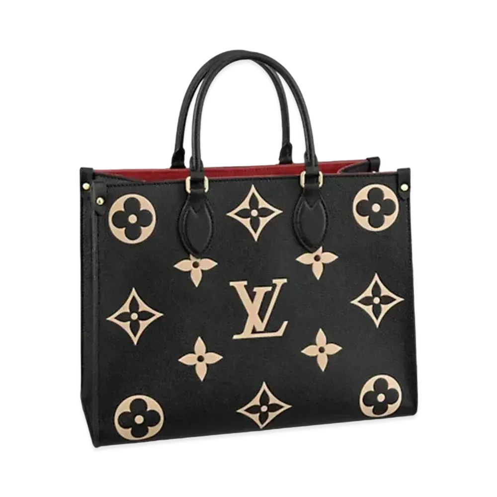 Louis Vuitton OnTheGo MM Bicolor Monogram Empreinte Leather "Noir/Beige"