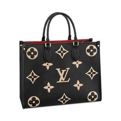 Louis Vuitton OnTheGo MM Bicolor Monogram Empreinte Leather "Noir/Beige"