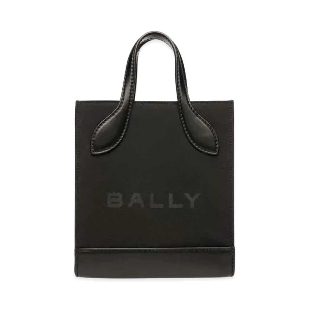 Bally Bar Mini Tote Bag In Nylon and Leather "Black"