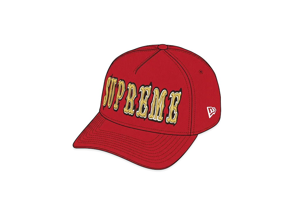 Supreme Gothic Outline Adjustable New Era "Red"