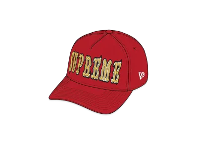 Supreme Gothic Outline Adjustable New Era "Red"