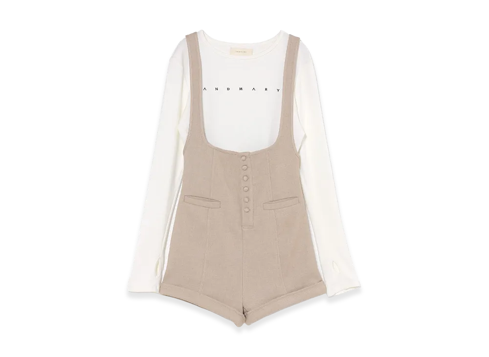 ANDMARY Women's Baby Rompers Set Up "Beige"