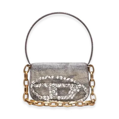 Diesel 1Dr 1Dr-Iconic Shoulder Bag In Camo Lurex "Gray Brown"