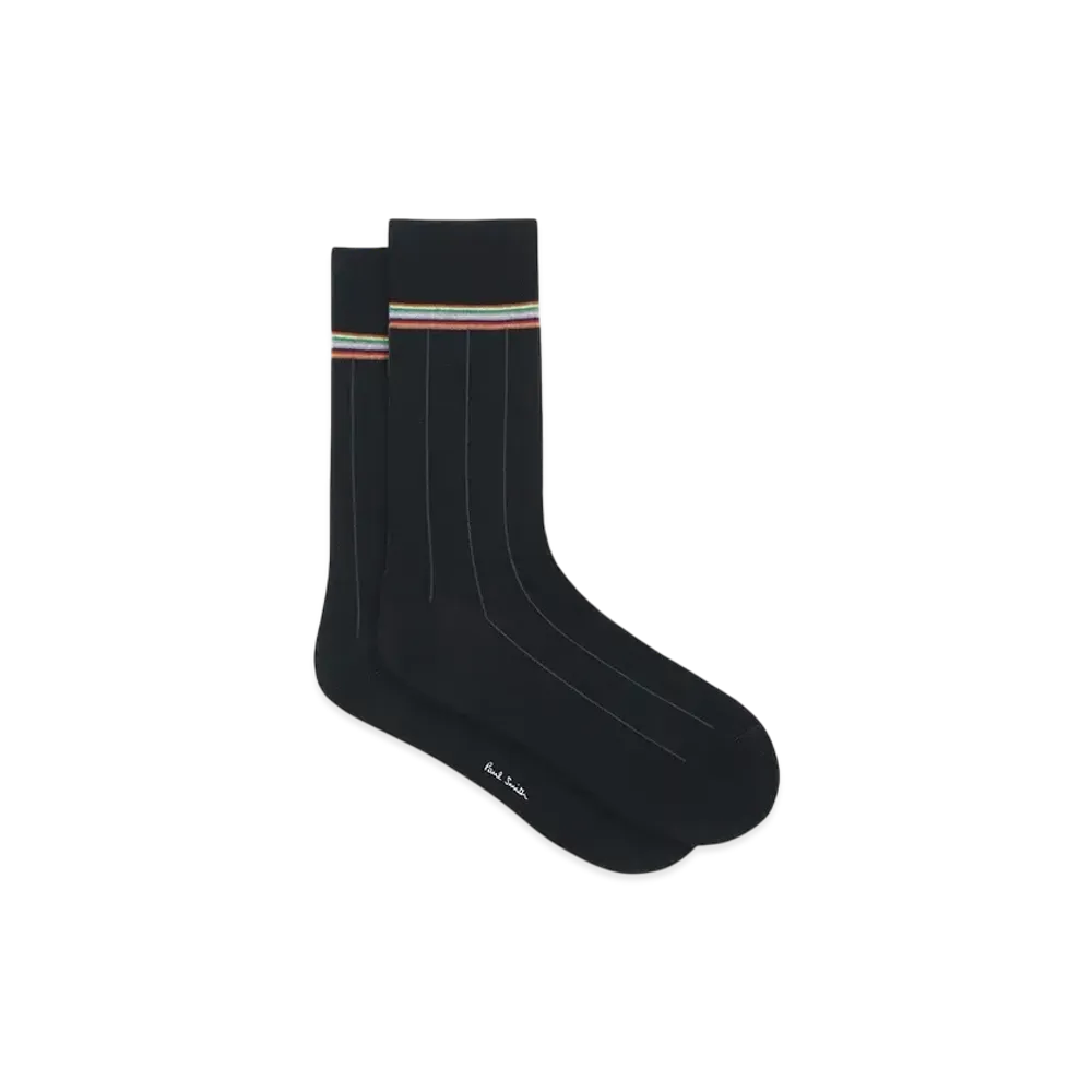 Paul Smith Signature Striped Point Socks "Black"
