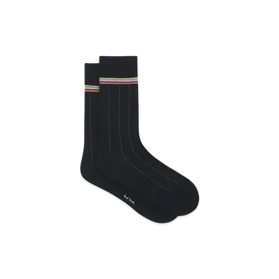 Paul Smith Signature Striped Point Socks "Black"