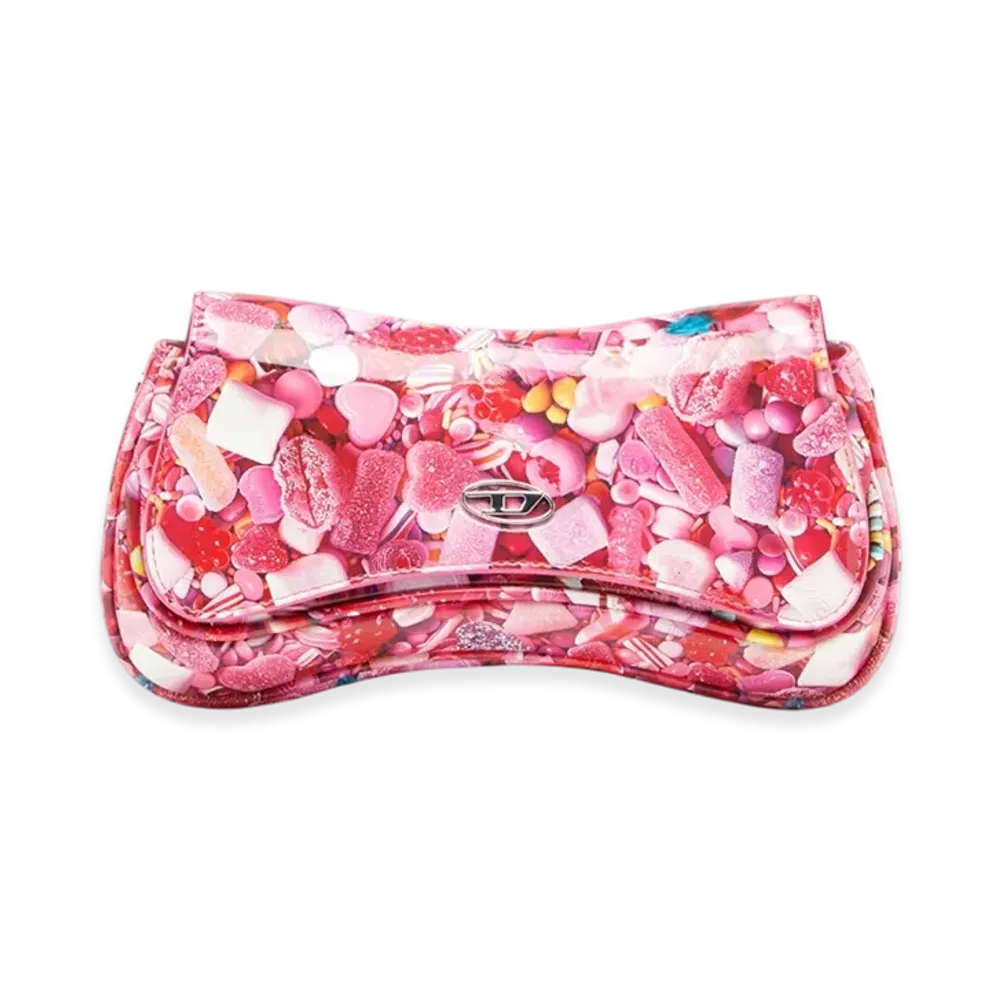 Diesel Play Clutch Play-Glossy Clutch With Print "Pink White"